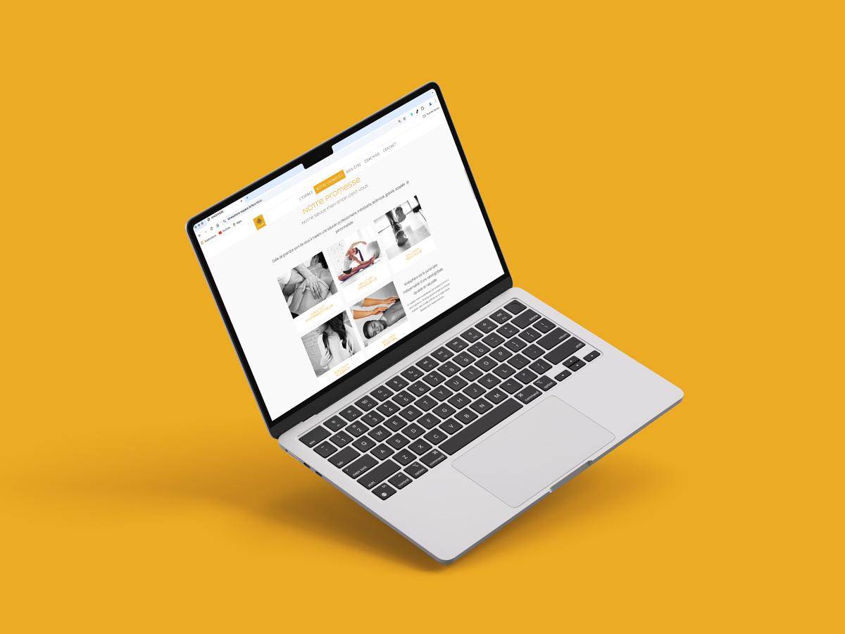 Site de Kinesphere depuis un ordinateur