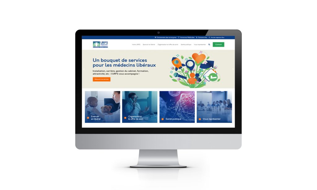 page d'accueil du site web URPS Médecins libéraux - Campagne Bouquet de services